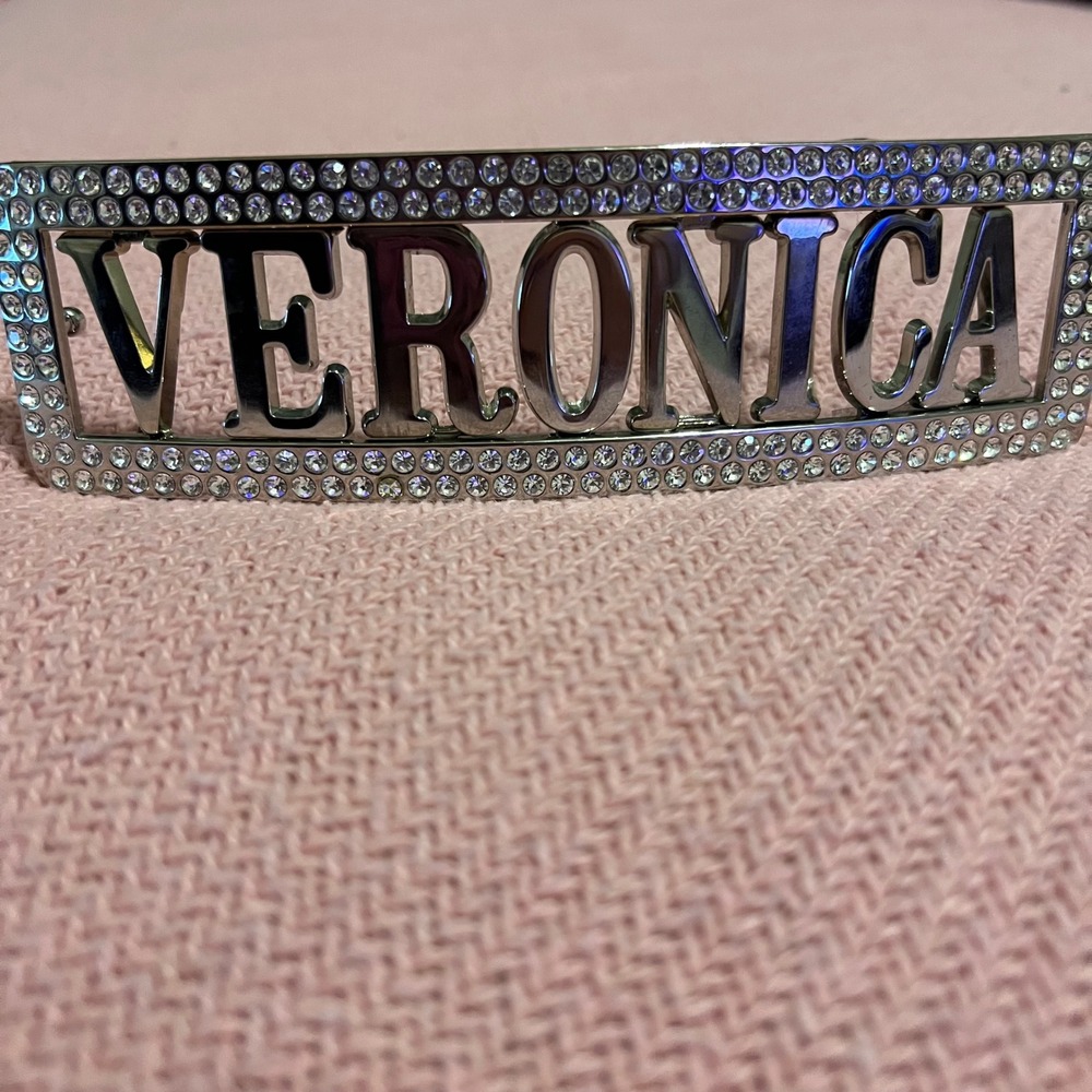 Veronica‎ Silver Rhinestone Belt buckle - Picture 2 of 4